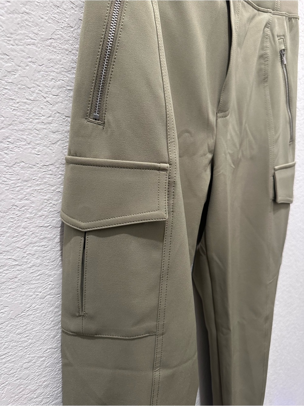 Athleta Olive Cargo Jogger Pants with Zip Pockets - Picture 4 of 7